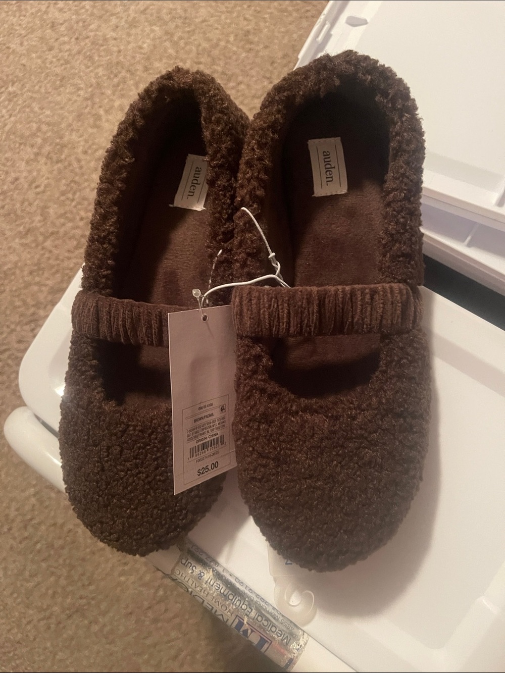 Auden Chocolate Brown Fuzzy Slip-On Mary Janes